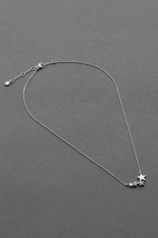 Lucky Brand Sterling Silver Star Necklace Silver Women Jewelry