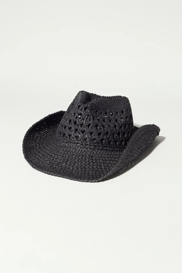 Lucky Brand Straw Cowboy Hat Black Women Hats