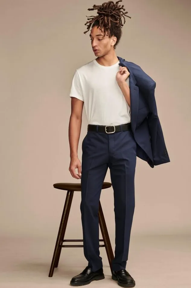 Lucky Brand Suit Separate 4 Way Stretch Pant Dark Blue Men Suit Separates