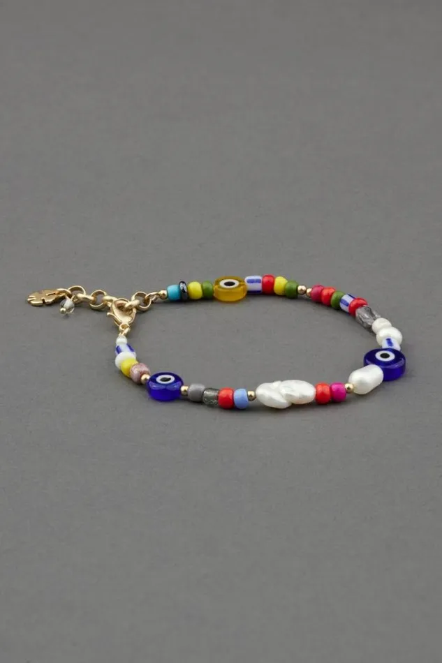 Lucky Brand Summer Camp Beaded Bracelet Gold Women Jewelry