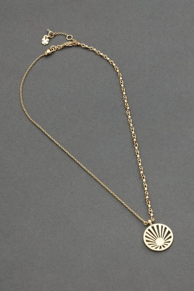 Lucky Brand Sun Ray Pendant Necklace Gold Women Jewelry