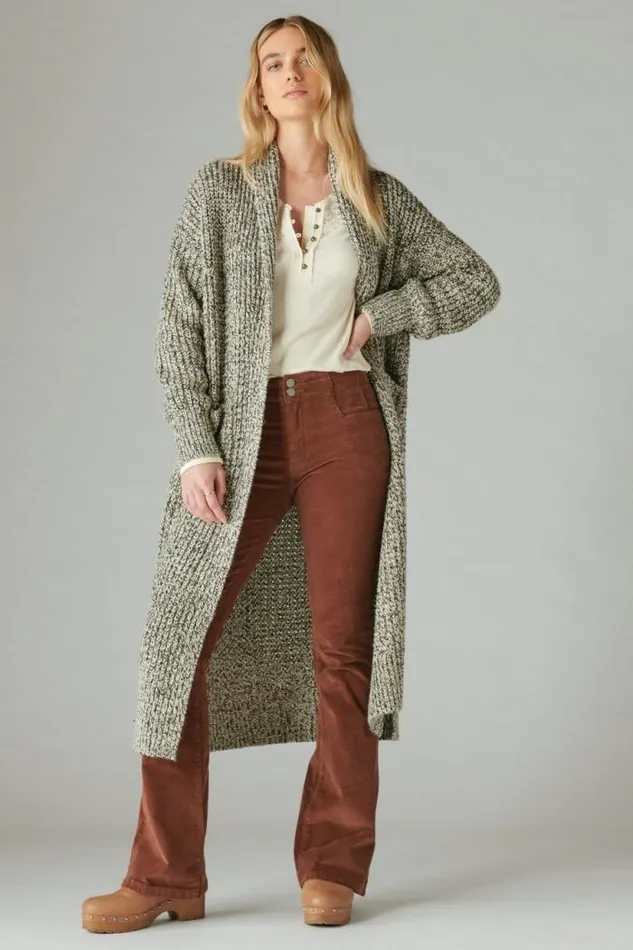 Lucky Brand Sweater Coatigan Black Multi Women Sweaters and Sweatshirts