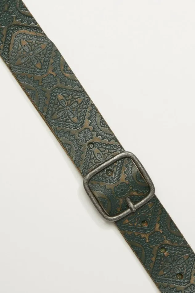 Lucky Brand Teal Embossed Leather Belt Blueteal Women Belts Lucky Brand Teal Embossed Leather Belt Blueteal Women Belts