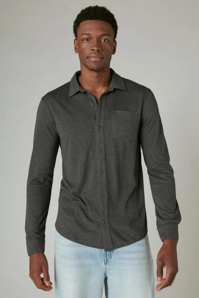Lucky Brand Tencel Jersey Shirt Charcoal Men ButtonDowns