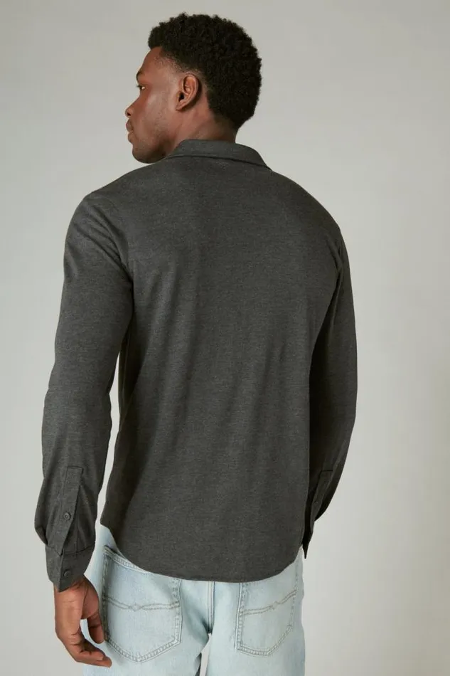 Lucky Brand Tencel Jersey Shirt Charcoal Men ButtonDowns