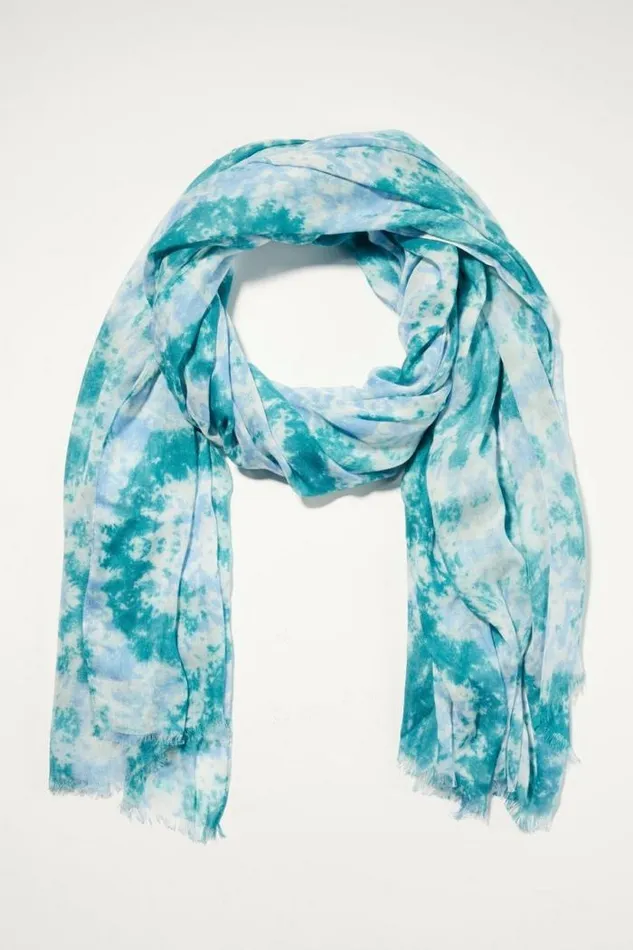 Lucky Brand Tie Dye Scarf Dark Green Women Scarves and Bandanas