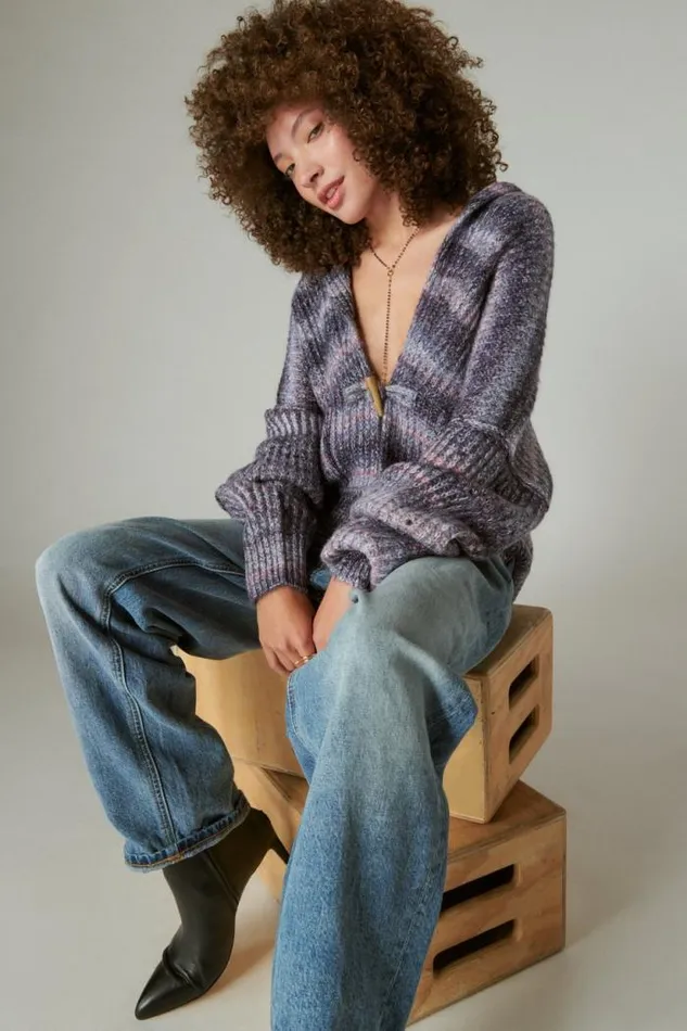 Lucky Brand Toggle Front Spacedye Cardigan Berry Conserve Multi Women Sweaters and Sweatshirts Lucky Brand Toggle Front Spacedye Cardigan Berry Conserve Multi Women Sweaters and Sweatshirts