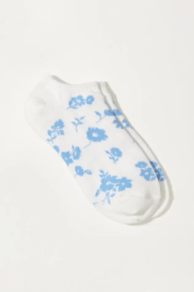 Lucky Brand Vintage Floral Ped Lilac Women Socks
