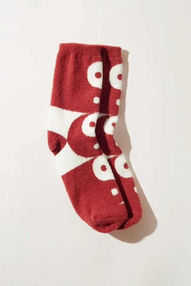 Lucky Brand Yin Yang Fuzzy Sock Multi Women Socks