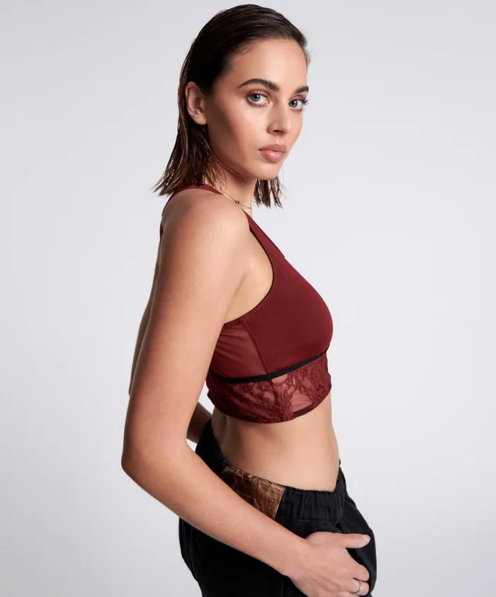 LULU MESH AND LACE BRALETTE Women One Teaspoon Intimates LULU MESH AND LACE BRALETTE Women One Teaspoon Intimates