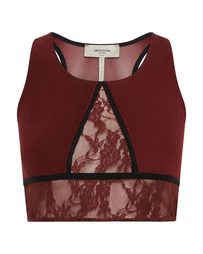 LULU MESH AND LACE BRALETTE Women One Teaspoon Intimates LULU MESH AND LACE BRALETTE Women One Teaspoon Intimates