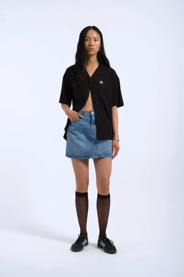 Madi Shirt 8211 Black YLW Embroidery Black Ylw Embroidery Women Dr Denim Shirts