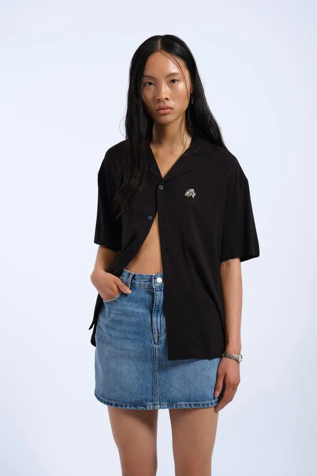 Madi Shirt 8211 Black YLW Embroidery Black Ylw Embroidery Women Dr Denim Shirts