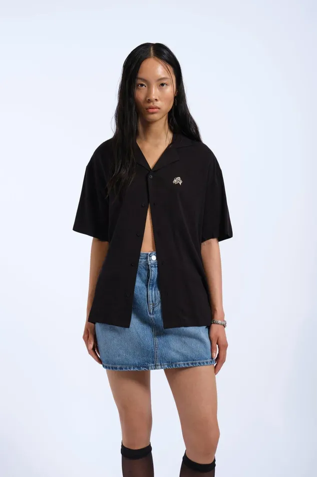 Madi Shirt 8211 Black YLW Embroidery Black Ylw Embroidery Women Dr Denim Shirts