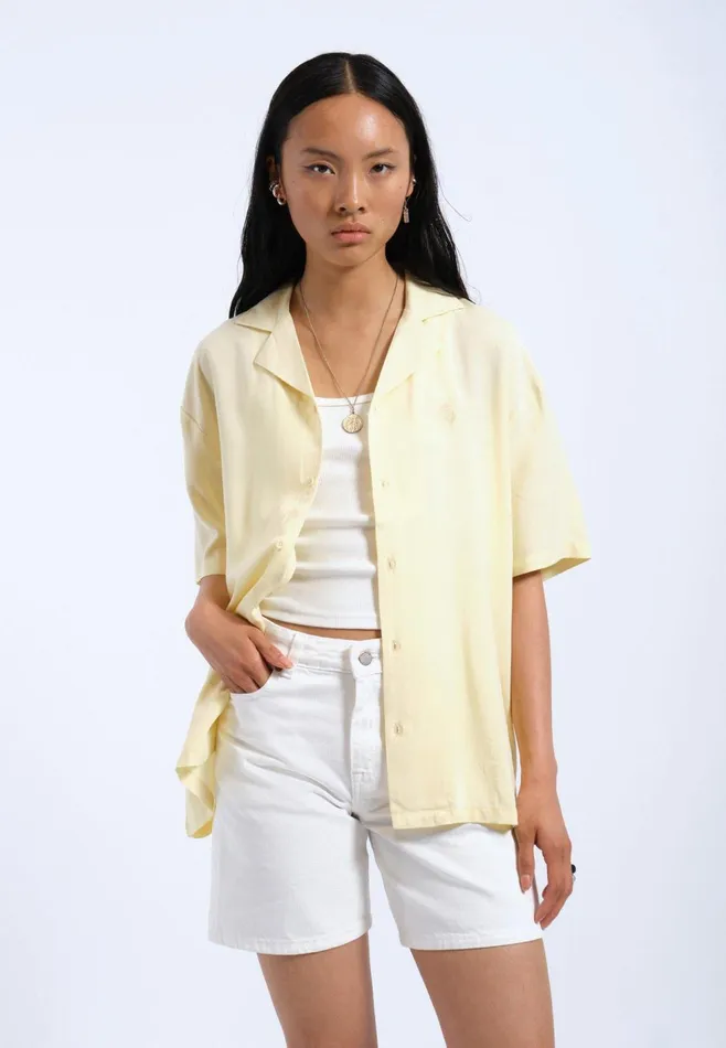 Madi Shirt 8211 Light Yellow Embroidery Light Yellow Embroidery Women Dr Denim Shirts