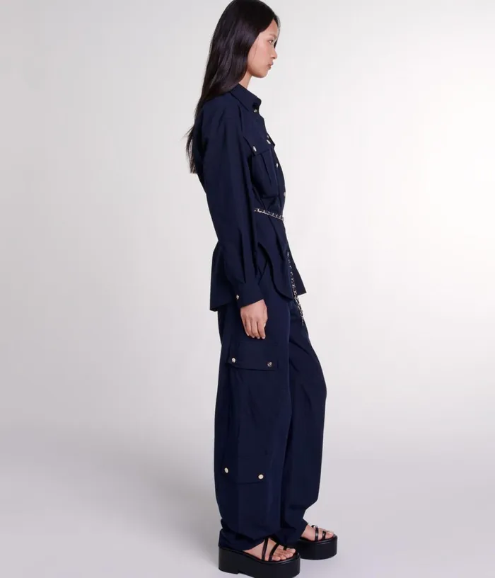 Maje Cargo Trousers Women Pants and Jeans