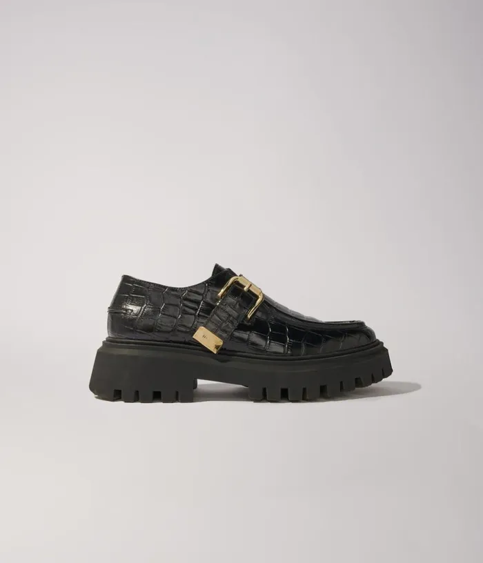 Maje Chunky Leather Derbies Women Loafers and Mules