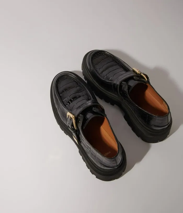 Maje Chunky Leather Derbies Women Loafers and Mules