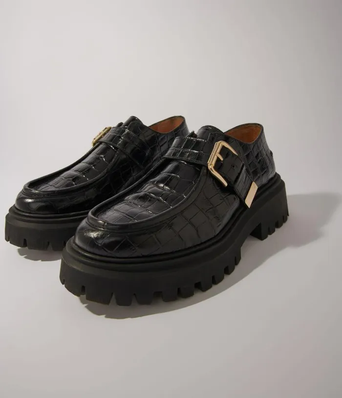 Maje Chunky Leather Derbies Women Loafers and Mules