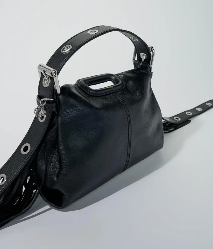 Maje Crackle Leather Mini Miss M Bag Women Mini Bags