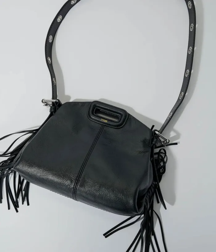 Maje Crackle Leather Mini Miss M Bag Women Mini Bags