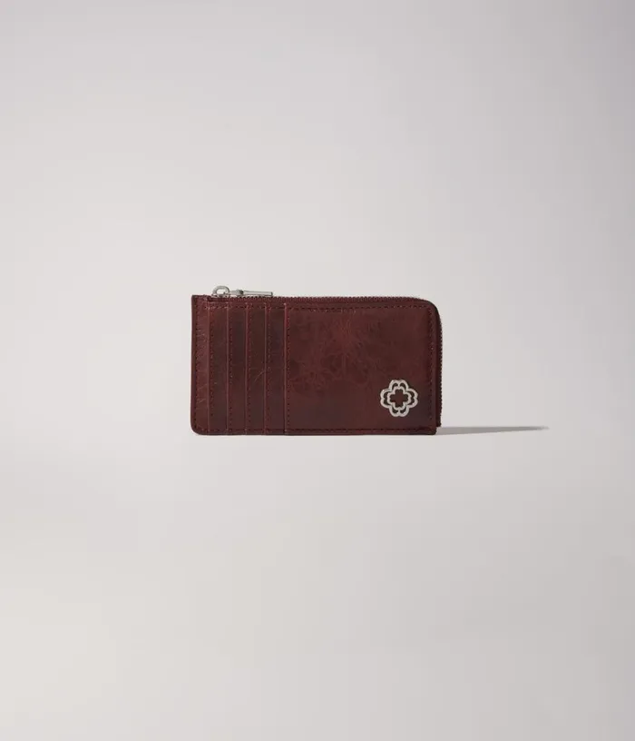Maje Crackled Leather Cardholder Women Small Leather Goods