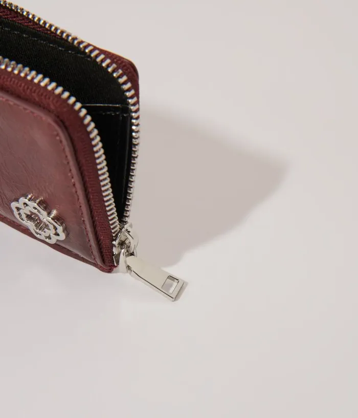 Maje Crackled Leather Cardholder Women Small Leather Goods