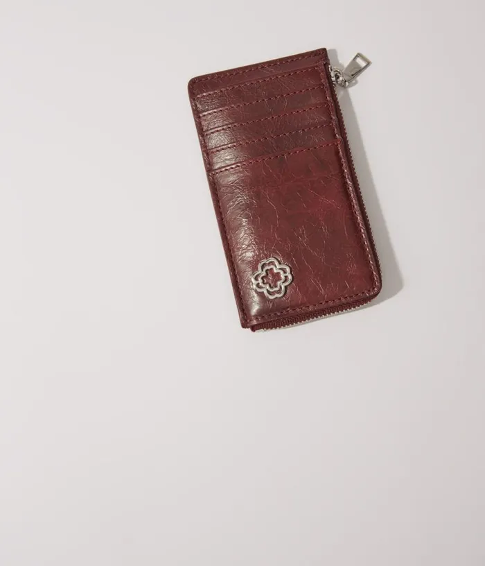 Maje Crackled Leather Cardholder Women Small Leather Goods