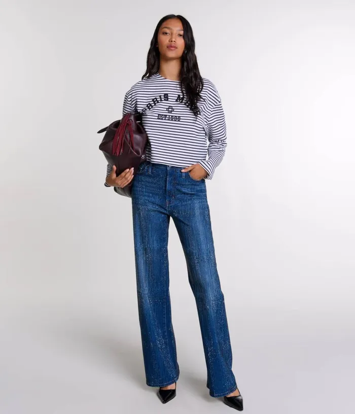 Maje Cropped Shortsleeves Tshirt Women Tops and Shirts