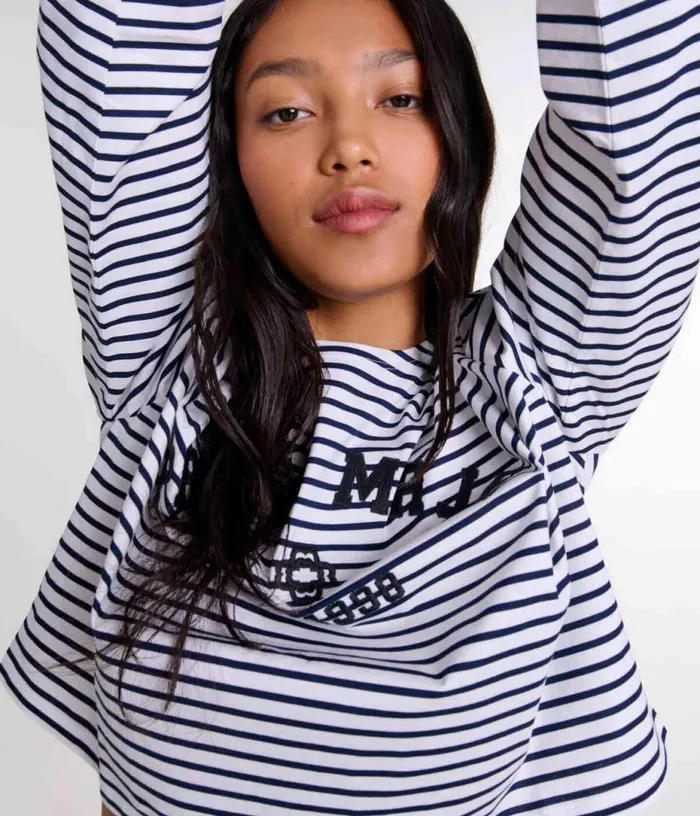 Maje Cropped Shortsleeves Tshirt Women Tops and Shirts