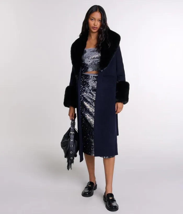 Maje Doublefaced Faux Fur Coat Women Coats