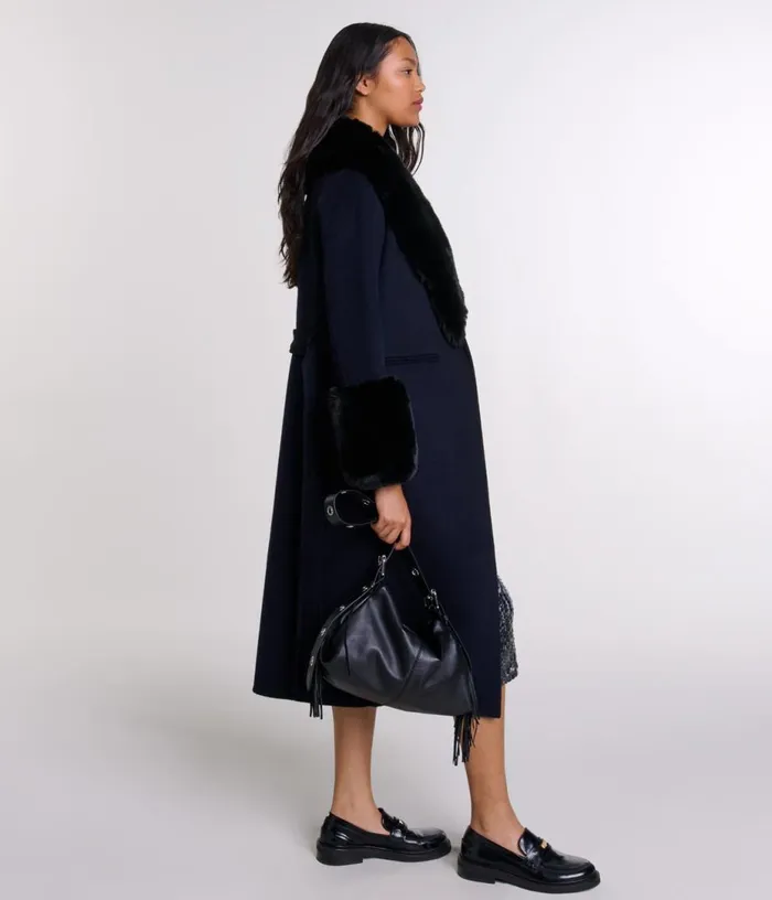 Maje Doublefaced Faux Fur Coat Women Coats
