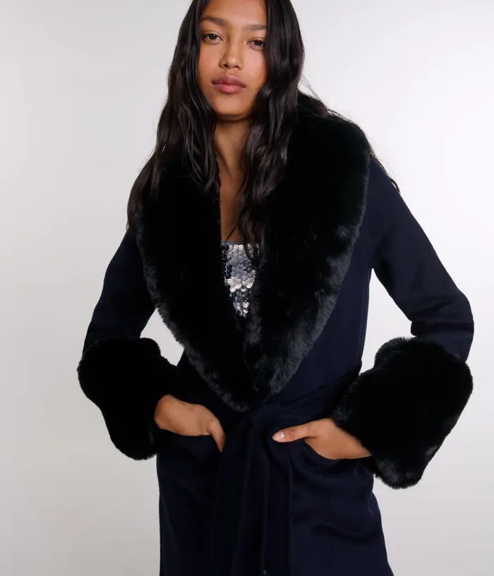 Maje Doublefaced Faux Fur Coat Women Coats