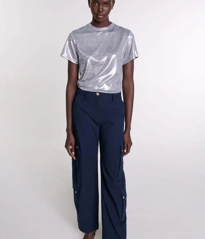 Maje Lameacute Tshirt Women Tops and Shirts
