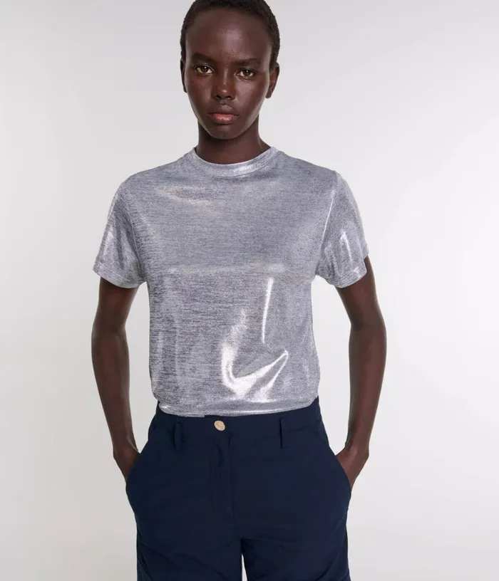 Maje Lameacute Tshirt Women Tops and Shirts