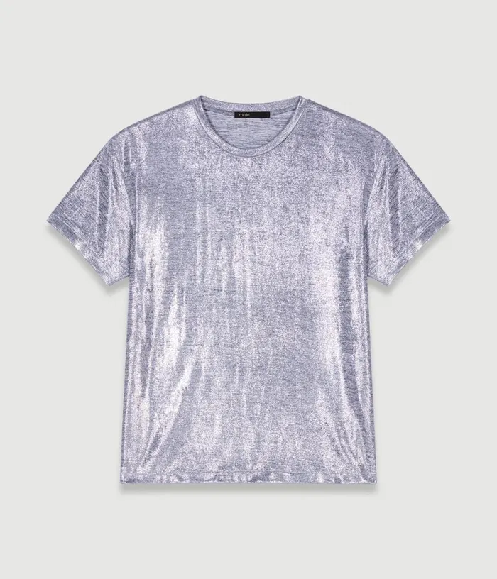 Maje Lameacute Tshirt Women Tops and Shirts