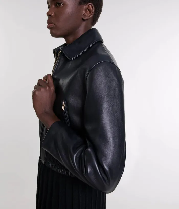 Maje Leather Jacket Women Blazers and Jackets