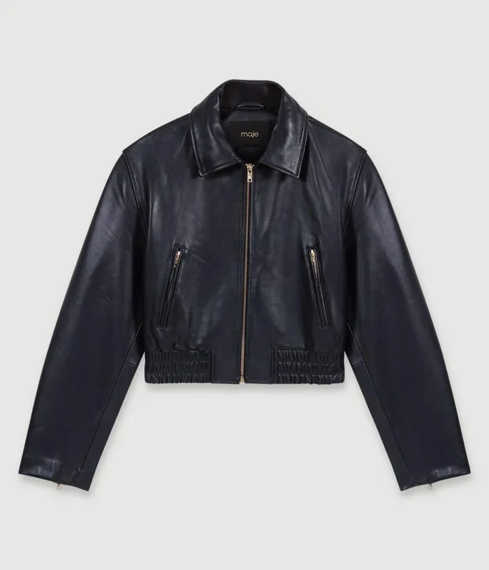 Maje Leather Jacket Women Blazers and Jackets