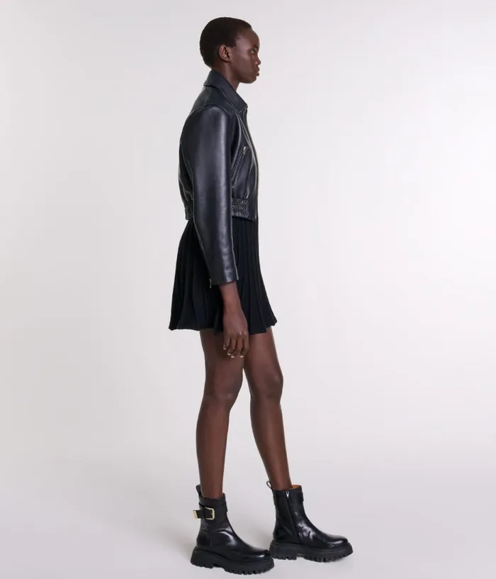 Maje Leather Jacket Women Blazers and Jackets