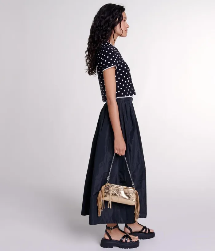Maje Long Skirt With Contrast Waistband Women Skirts and Shorts