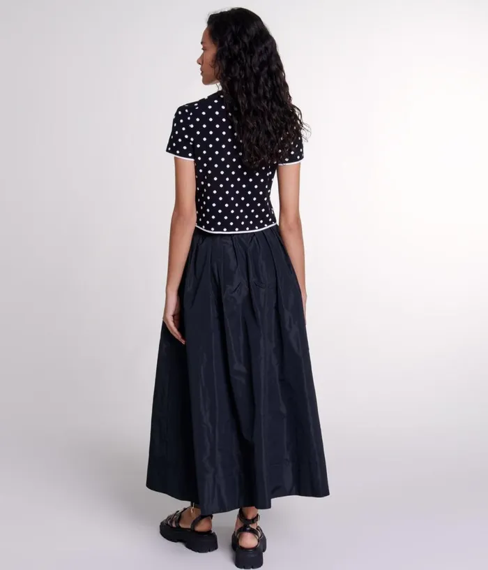 Maje Long Skirt With Contrast Waistband Women Skirts and Shorts