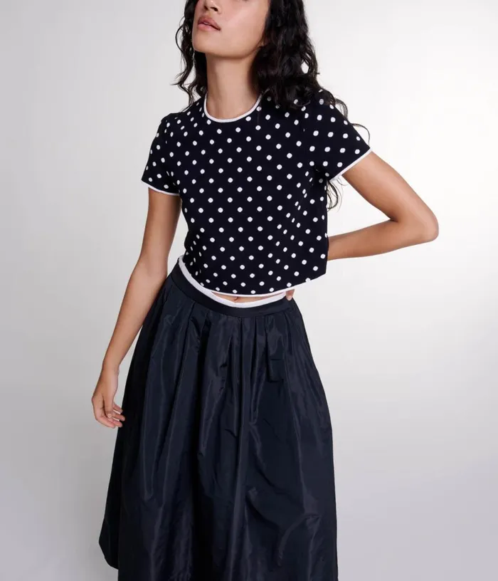 Maje Long Skirt With Contrast Waistband Women Skirts and Shorts