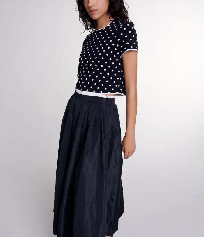 Maje Long Skirt With Contrast Waistband Women Skirts and Shorts