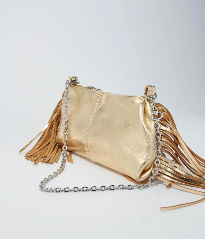 Maje Metallic Leather Miss M Clutch Bag Women Small Leather Goods