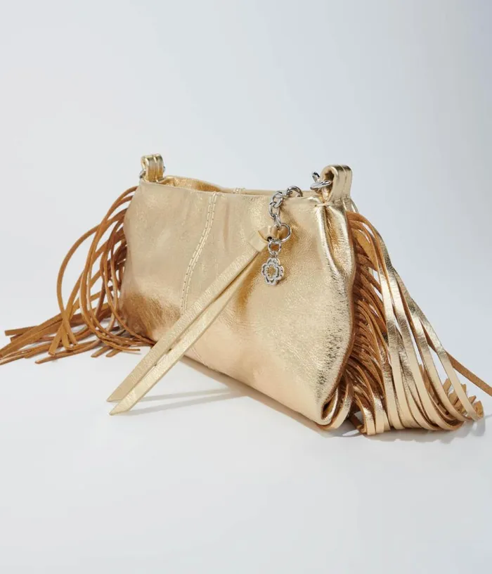 Maje Metallic Leather Miss M Clutch Bag Women Small Leather Goods
