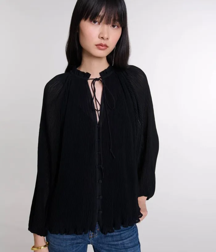 Maje Pleated Shirt Women Tops and Shirts