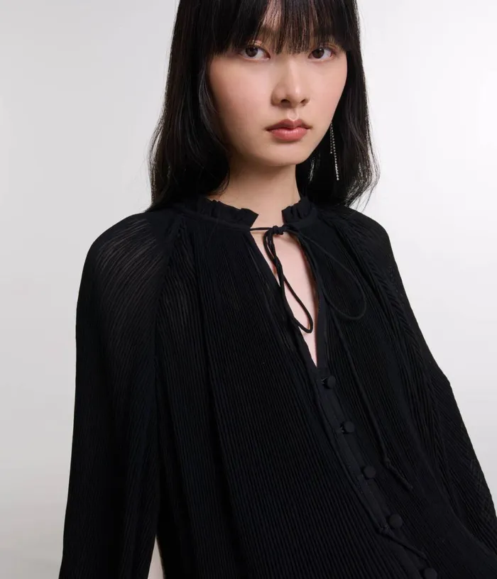 Maje Pleated Shirt Women Tops and Shirts