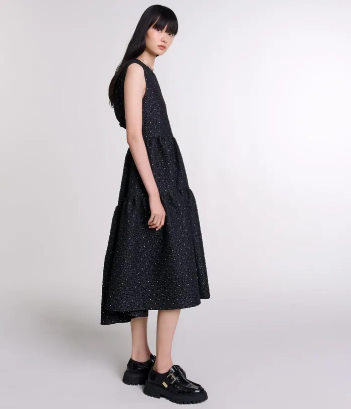 Maje Rhinestone Maxi Dress Women Dresses