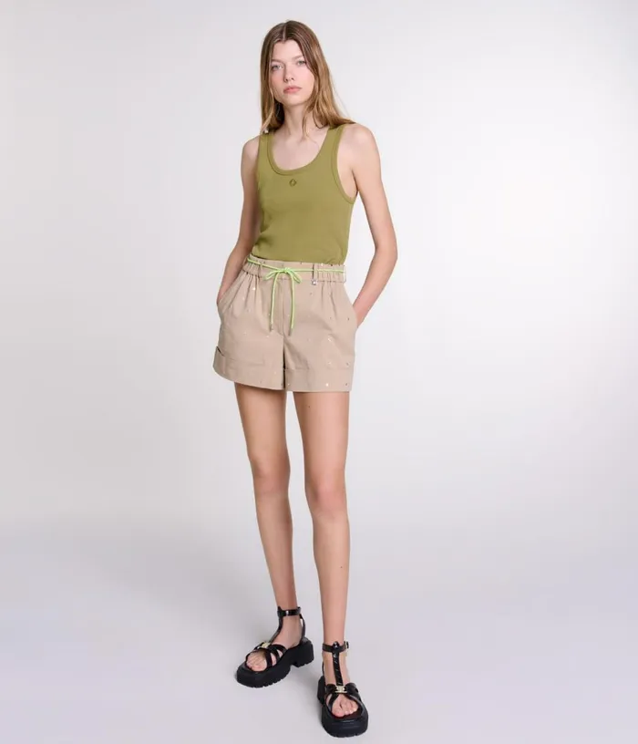 Maje Ribbed Vest Top Women Tops and Shirts