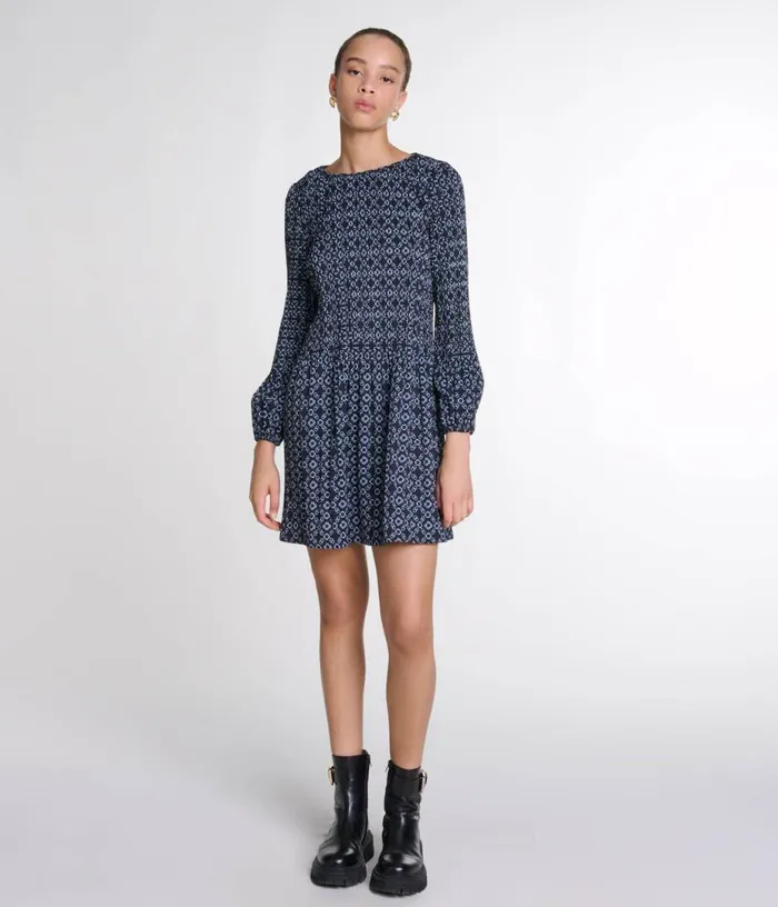 Maje Short Clover Motif Dress Women Dresses